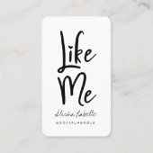 トレンディーブルーフォイルブラシスクリプト私のようなソーシャルメディア 名刺 (裏面)