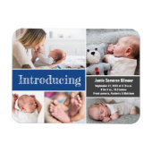 トレンディーブルーフォト紹介男の赤ちゃん  マグネット (横)