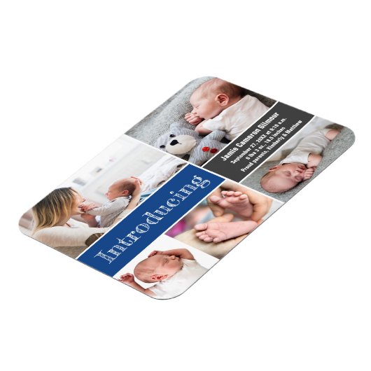 トレンディーブルーフォト紹介男の赤ちゃん  マグネット (左側)