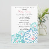 トレンディーブルーフラワーブライダルシャワー招待 招待状 (スタンド正面)