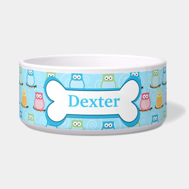 トレンディーブルーフールカスタマイズズペットドッグフード丼 ボウル (正面)