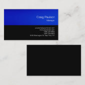 トレンディーブルーブラックシックモダン名刺 名刺 (正面/裏面)