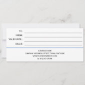 トレンディーブルーブラックビジネスロゴギフト券 (裏面)