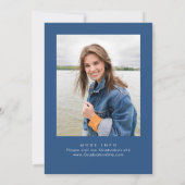 トレンディーブルーボウコケットPHOTO卒業パーティー 招待状 (裏面)