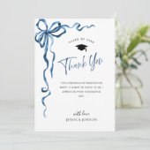 トレンディーブルーボウコケットPHOTO卒業 サンキューカード (スタンド正面)
