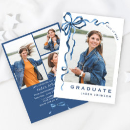 トレンディーブルーボウリボン4 PHOTO卒業パーティー 招待状