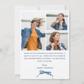 トレンディーブルーボウリボン4 PHOTO卒業 サンキューカード (裏面)