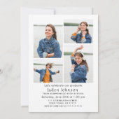 トレンディーブルーボウリボン5写真卒業パーティー 招待状 (裏面)