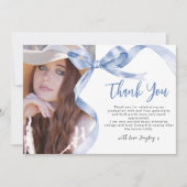 トレンディーブルーボウ写真卒業 サンキューカード (正面)