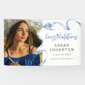 トレンディーブルーボウ写真卒業 横断幕 (横)