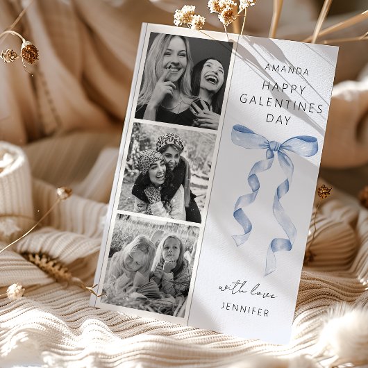 トレンディーブルーボウ3フォトガレンティンデイカード シーズンカード