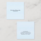 トレンディーブルーラインモダンミニマルプロフェッショナル スクエア名刺 (正面/裏面)