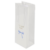 トレンディーブルーリボンボウ結婚ズサンキュー ワインギフトバッグ (正面アングル)