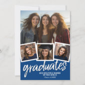 トレンディーブルー卒業グループパーティー4写真 招待状 (正面)