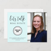 トレンディーブルー実在エテートマーケティング追加ロゴ ポストカード (正面/裏面)