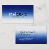 トレンディーブルー実在ホワイト代理店名刺 名刺 (正面/裏面)