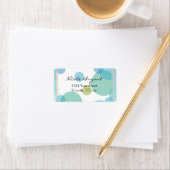 トレンディーブルー水玉模様の郵送先住所テンプレート ラベル (インサイチュ)