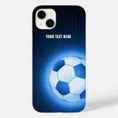 トレンディーブルー白熱［赤熱］光を放つサッカー |スポーツ最高のギフト Case-Mate iPhoneケース (裏面)