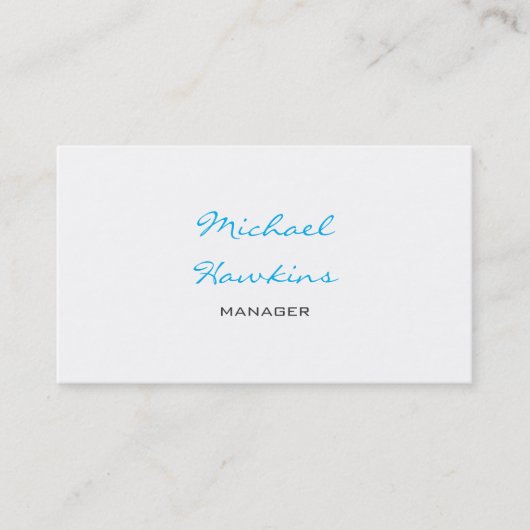 トレンディーブルー白黒コンテンポラリーマネージャー 名刺 (正面)