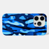 トレンディーブルー迷彩柄抽象芸術パターン Case-Mate iPhoneケース (裏面 (横))