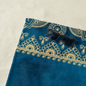 トレンディーブルー金ゴールドマンダラエレガントヨガカスタマイズ ビーチタオル (インサイチュ)