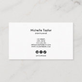 トレンディーブルー金ゴールドモノグラムメイクアップアーティストヘアサロン 名刺 (裏面)