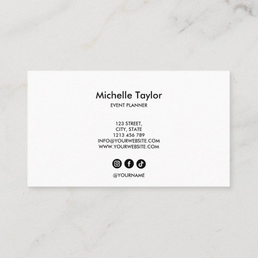 トレンディーブルー金ゴールドモノグラムメイクアップアーティストヘアサロン 名刺 (裏面)