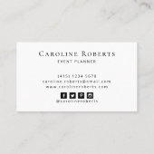 トレンディーブルー金ゴールド水彩ブラシストロークエレガント 名刺 (裏面)