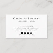 トレンディーブルー金ゴールド水彩手作りイヤリング  名刺 (裏面)