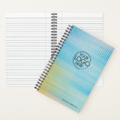 トレンディーブルー黄色の角柱状ガラスのロモダンゴ ノートブック (内側)