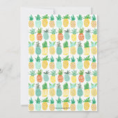 トレンディーブルー&イエロー熱帯性パイナップルフルーツ 招待状 (裏面)