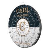 トレンディーブルー&シェードオブブラウン美しいサロンモノグラム ダーツボード (正面右)