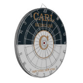 トレンディーブルー&シェードオブブラウン美しいサロンモノグラム ダーツボード (正面左)