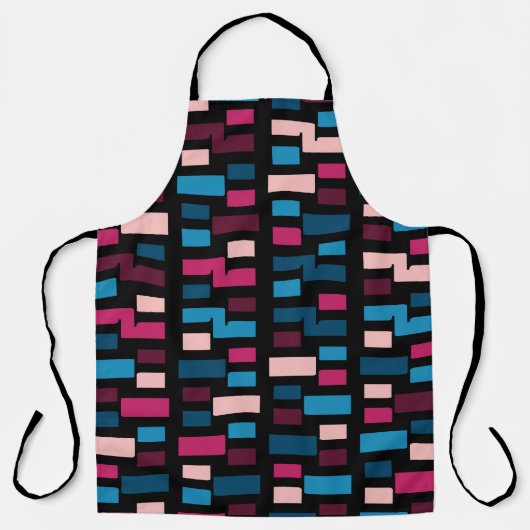 トレンディーブルー&ピンクシティナイトホームクールパターン エプロン (正面)
