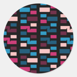 トレンディーブルー&ピンクシティナイトホームクールパターン ラウンドシール