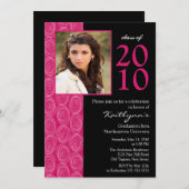 トレンディーブルー&ピンクフォトグラジェル招待状 招待状 (正面/裏面)