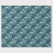 トレンディーブルー&ホワイトクリスマスキャンドル ラッピングペーパー (フラット)