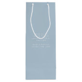 トレンディーブルー&ホワイトリボンボウ結婚ズサンキュー ワインギフトバッグ (裏面)