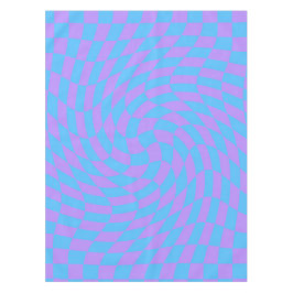 トレンディーブルー&ラベンダーパープル市松模様にパターン テーブルクロス