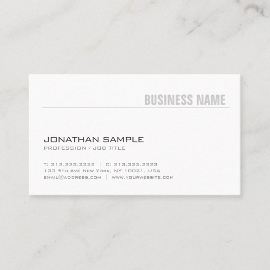 トレンディープミニマルラエレガントインモダンデザイン 名刺 (正面)