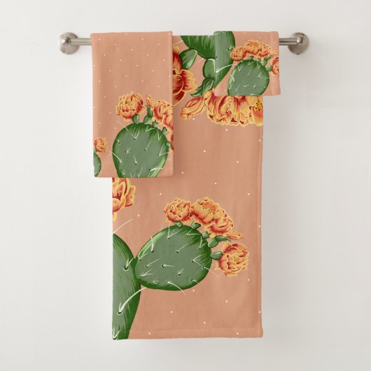 トレンディープリックリーペアカクタス&フラワーズ バスタオルセット (インサイチュ)