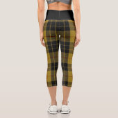トレンディープレイドイエローブラックタータンチェックカプリスヨガ カプリレギンス (裏面)