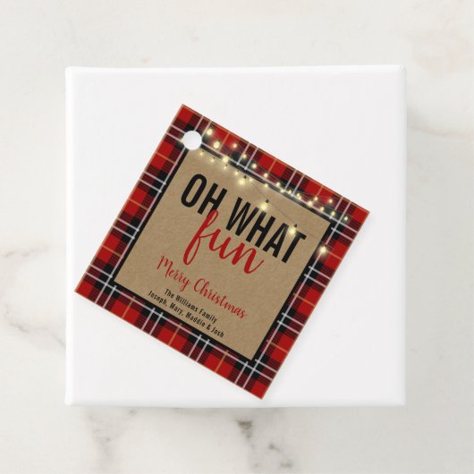 トレンディープレイド |赤と黒のプレイドおもしろいタイポグラフィ フェイバータグ (インサイチュ)