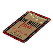 トレンディープレイド |赤と黒のプレイドおもしろいタイポグラフィ マグネット (左側)