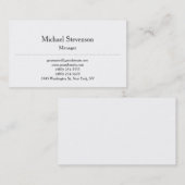 トレンディープレインシッククラシカルホワイトビジネスカード 名刺 (正面/裏面)