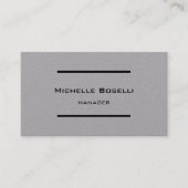 トレンディープレミアムグレイモダンプロフェッショナルプレーン 名刺 (正面)