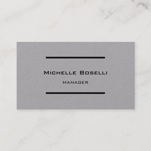 トレンディープレミアムグレイモダンプロフェッショナルプレーン 名刺 (正面)
