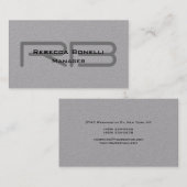トレンディープレミアムグレーモノグラムミニマリストプレーン 名刺 (正面/裏面)