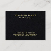 トレンディープレミアムブラック金ゴールドルック文字モダン エレガント 名刺 (裏面)