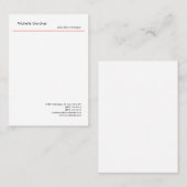 トレンディープレーンクリエイティブモダンミニマリストレッドホワイト 名刺 (正面/裏面)